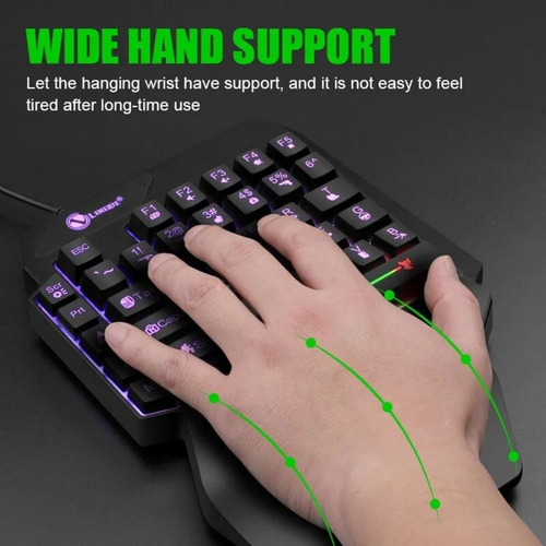 Teclado De Uma Mão Mini Teclado De Mão Única Com Fio