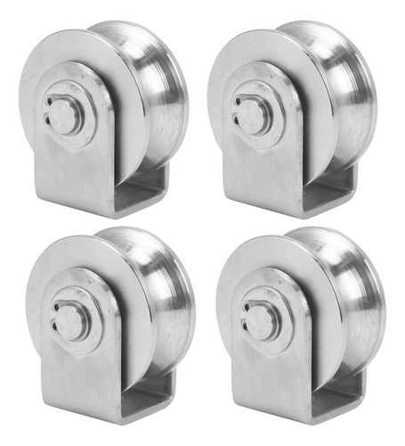 4 Pcs Rodamientos De Ruedas De 2 Pulgadas Ranura En U Polea