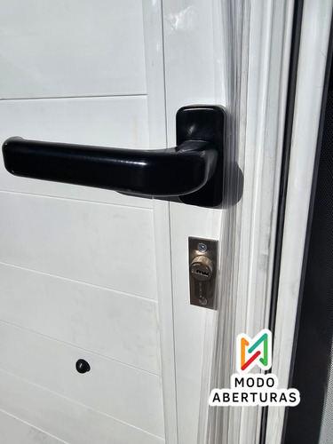 Puerta De Aluminio Modena Blanco 80x200 Barral Vidrio 4mm