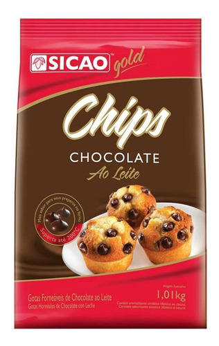Chips Chocolate Ao Leite Sicao Gold 1,01kg