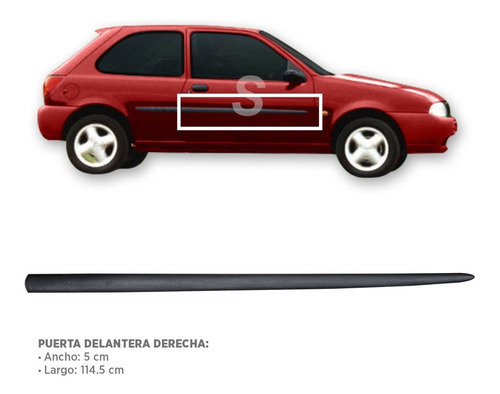 Bagueta Puerta Derecha Ford Fiesta 1996/1999 3p