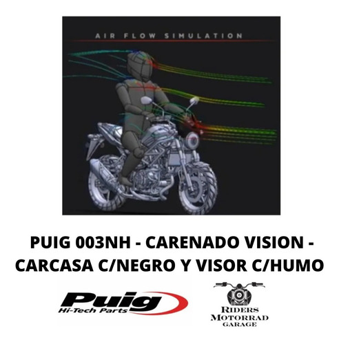 Imagen 3 de 6 de Puig 003nh-carenado Visión-carcasa C/negro Y Visor C/humo