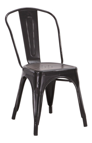 Silla de comedor Welaman Louvre Tolix, estructura color negro, 1 unidad