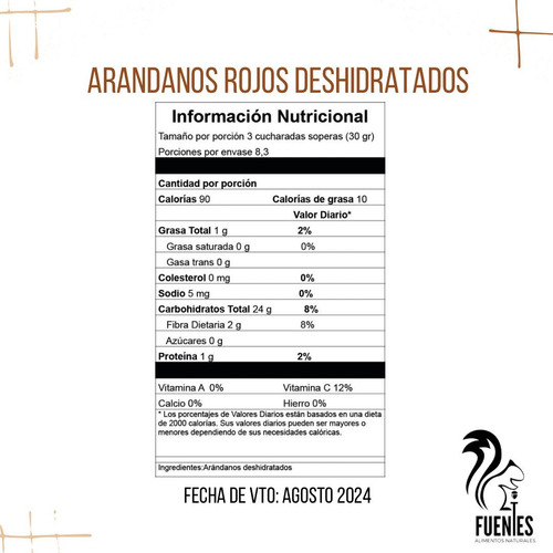 Fuentess | Arandanos Rojos Deshidratados Por 800 Grs. Full