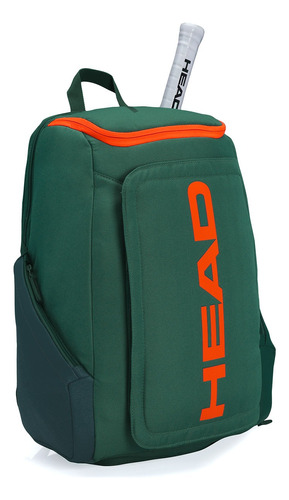 Mochila Head Pro 28 Verde E Laranja - 28 Litros I Tennis