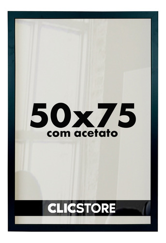 Moldura 50x75 Acetato Quadros Poster Foto Madeira Fundo Mdf Cor Preto