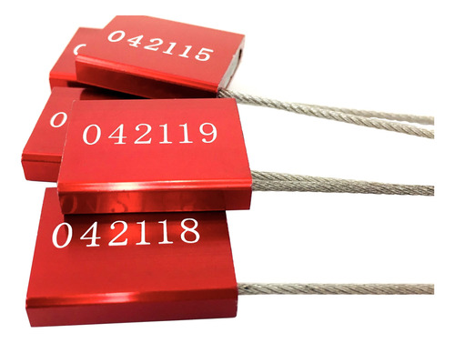 Sello Cable Rojo Prueba Manipulacion Metal Alta Seguridad