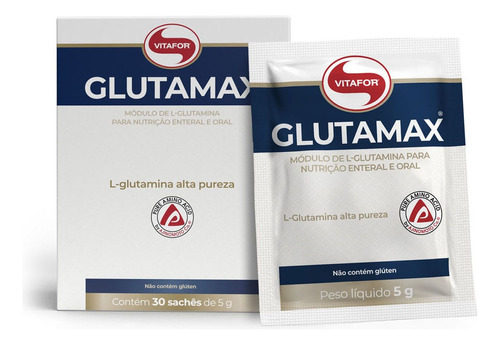 Glutamax L-glutamina Alta Pureza 30 Sachês 5g Vitafor Sabor Sem sabor
