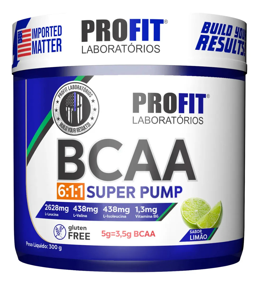 Bcaa 6:1:1 Em Pó Super Pump 300g - Profit Labs Sabor Limão