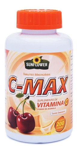 C-max Vitamina C - 200 Tabletes Mastigáveis