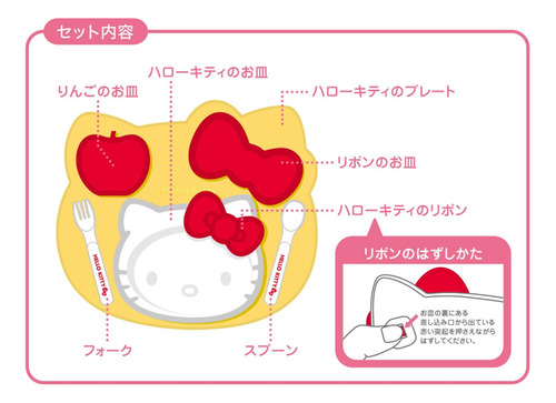Osk Sanrio Hello Kitty Kids Plate And Curlery Set Kp-18