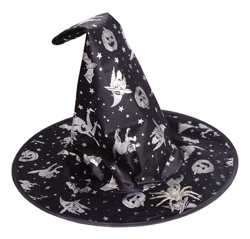 Imagen 4 de 4 de Halloween Gorro De Bruja Con Aplique - Mosca