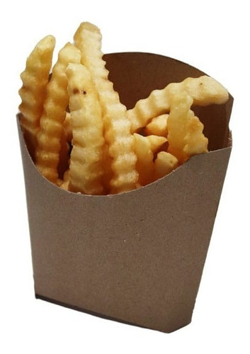 Imagen 2 de 8 de Estuche Papas Fritas Mediana Kraft Biodegradable X 450u.