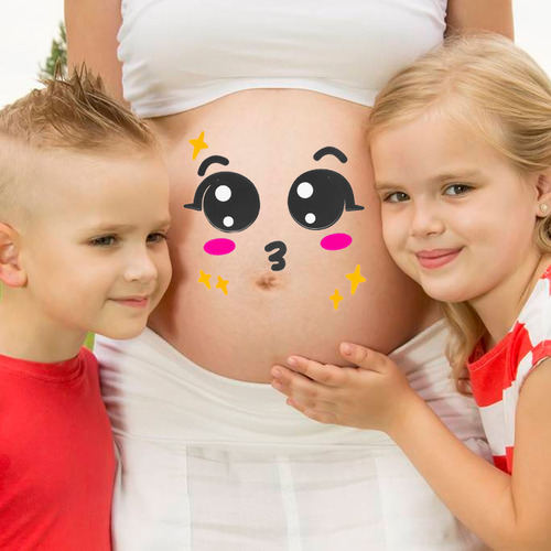 Bonita Pegatina Para El Vientre De Una Embarazada, Dibujos A