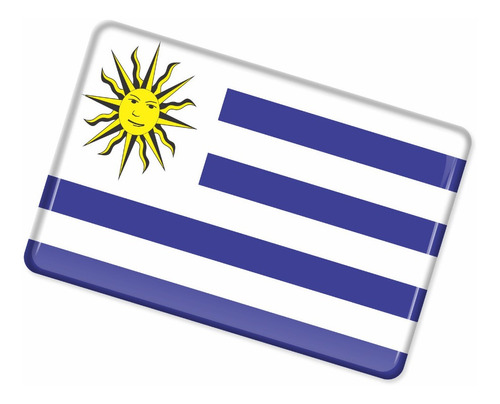 Emblema Adesivo Bandeira Uruguai 3d Resinado Carro Bd14 Fgc