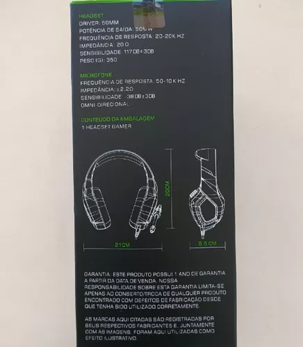 Warrior straton headset gamer army USB 2.0 LED PH305 na Americanas