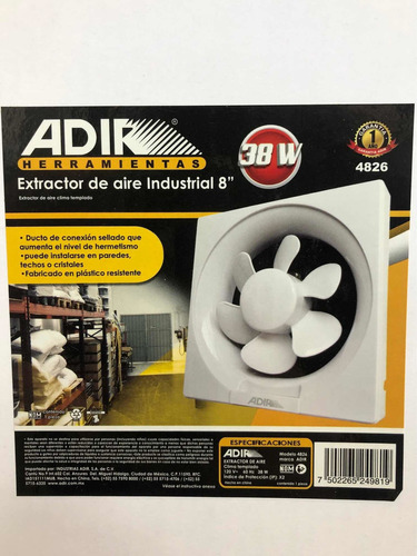 Extractor Industrial 8 Blanco Adir 120v 38w 4826