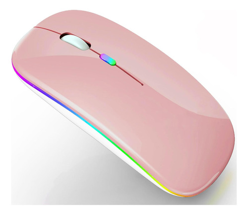 Mouse Inalámbrico Peibo Bluetooth Usb , C/ Luz Led, Oro Rosa