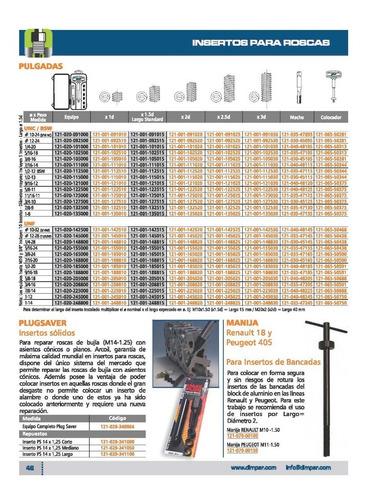 Kit Reparacion Roscas P/ Bujias M 12x1.25 Arcoil Profesional