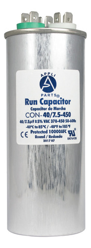Appli Parts Condensador Capacitor De Marcha 40+7.5 Mfd Uf