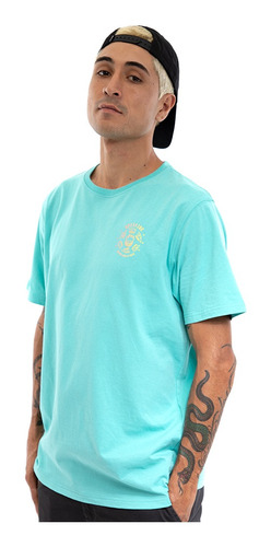 Polera Hombre Spitfire Skate Like A Girl Gradiente Turquesa