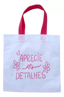 100 Sacolas Com Frase Ecológica Presente Tnt 40x40 Cm Brinde