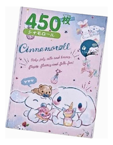 Sanrio Cuaderno Cute 450 Stikers  Diferentes Lindo Kawai