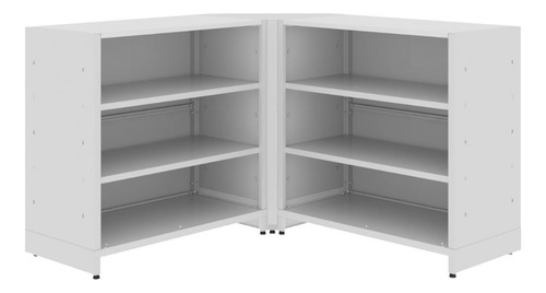Balcão De Serviço Fechado Kit Com 2 Comercial 1 Canto Amapá Cor Branco