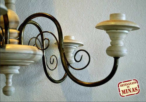 Imagem 4 de 5 de Lustre Torneado 5 Lâmpadas (cód. L-46)