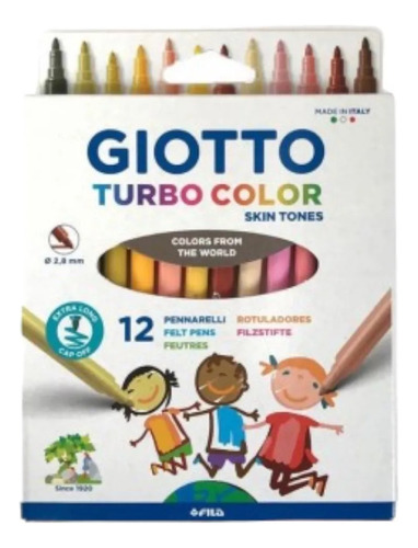 Marcador 12 Colores Turbo Piel Giotto