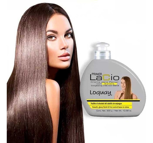 Crema Para Peinar Cabello Lacio Con Queratina Loquay 300gr