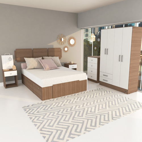 Mesa De Luz Cajon 56 × 38 × 38 Cm Diseño Moderno Dakar Zero Color Venezia
