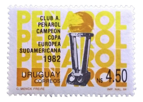 Uruguay Deportes Sello Yv 1150 Fútbol Peñarol 84 Mint L12552