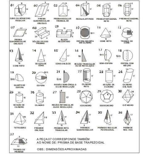 Sólido Geométrico Acrílico Completo Conjunto Com 37 Peças | Parcelamento  sem juros
