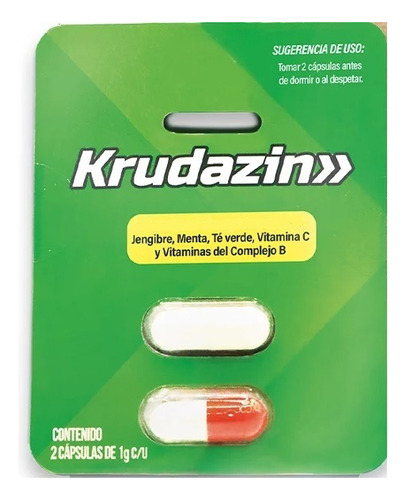 Anticruda O Antiresaca Krudazin Súper Eficaz (2 Capsulas)