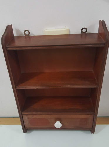 Antigua Estantería Pequeña Madera Torneada Roble Joyero Cajo (Usado)