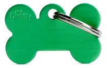 Comprar Chapas Identificatoria Para Mascotas My Family Small Bone Verde Grabado Instantáneo