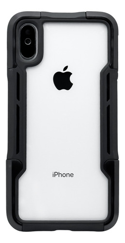 Funda Para iPhone X / Xs Transparente De Uso Rudo Bordes Reforzados Color Negro