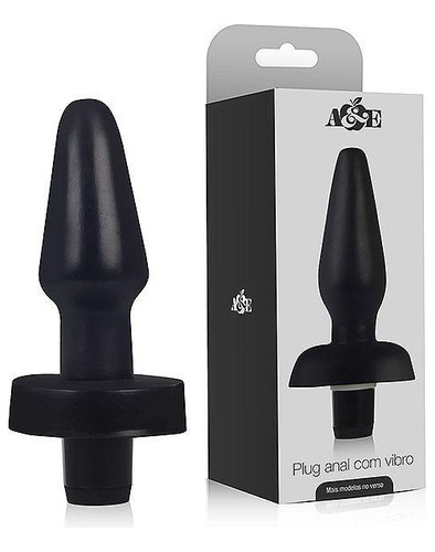 Plug Cônico 2 - 12 X 4,5 Cm Na Cor Preto - Com Vibrador