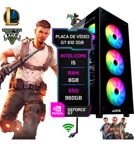 Pc Gamer Horizon I Intel I5 8gb, Ssd 960gb, Placa Vídeo 2gb