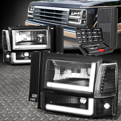 For 91-94 Ford Explorer Dual Led Drl Black/clear Headlig Oad