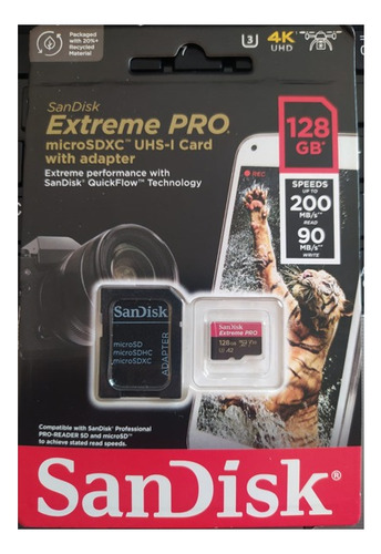 Sandisk Extreme Pro  128gb Sdsqxcd-128g-gn6ma Con Adpatador