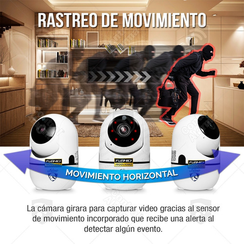 Imagen 4 de 10 de Camara Wifi Ip Full Hd Seguridad Rastreo Movimiento Vision Nocturna Alarma Audio Espia Celular Grabacion Nube Amazon
