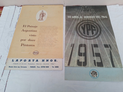 Lote De 3 Antiguos Almanaques Esso 1955 1963 Y 1966