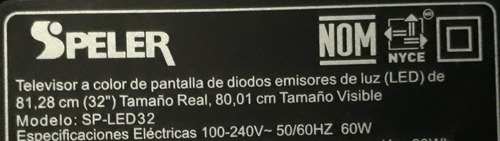 Botonera Y Sensor Atsc-pm1320082 Speler Sp-led32 (Usado)