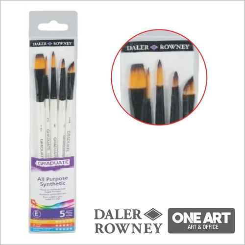 Set Pinceles Daler Rowney Graduate 212550006 X5 Acuarela Color Blanco