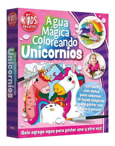 Imagen 1 de 5 de Libro Agua Mágica Coloreando Unicornios!