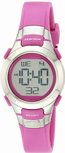 Armitron Sport Digital Reloj Cronógrafo, Rosado/plateado