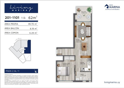 Venta De Apartamento De 1 Dormitorio En Living Marina