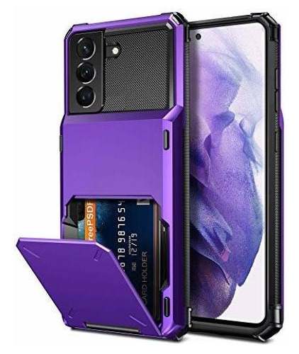 Funda Para Galaxy S21 Plus Color Morado Con Porta Tarjetas